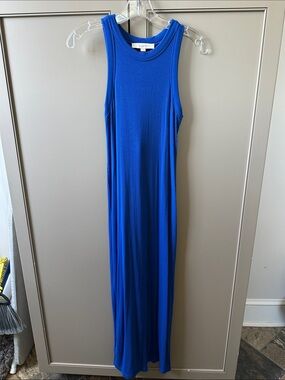 LOFT Cobalt Blue Ribbed Tank Maxi Dress
